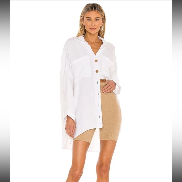 Show Me Your Mumu John’s button down shirt white linen - Picture 9 of 15